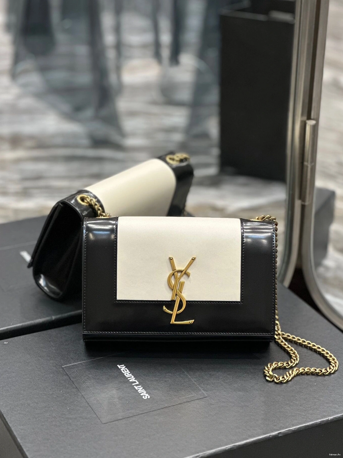 Kate leather bag shoulder two-tone small YSL 0721